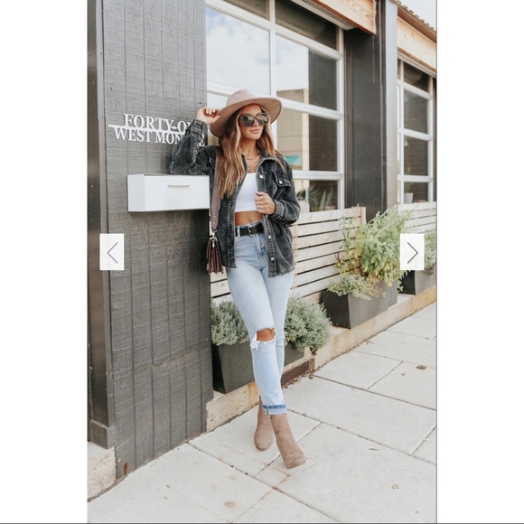 Washed black corduroy jacket - Picture 4 of 8